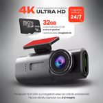 Auto si Moto - Electronice auto - Camere auto si DVR - Camera Auto DVR 4K Fata Spate WiFi Card 32GB, WDR Vedere Nocturna, G-Sensor, Parking 24H, Unghi 170°, Marsarier - Infinity.ro