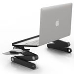 Laptop, Telefoane si Tablete - Laptopuri si accesorii - Accesorii Laptop - Standuri/Coolere notebook - Stand Masa Laptop Reglabila 42cm Aluminiu 2 Ventilatoare, Ergonomic 7-17" Multi-Unghi 360°, Mouse Pad, Pliabil - Infinity.ro