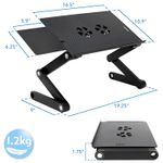 Laptop, Telefoane si Tablete - Laptopuri si accesorii - Accesorii Laptop - Standuri/Coolere notebook - Stand Masa Laptop Reglabila 42cm Aluminiu 2 Ventilatoare, Ergonomic 7-17" Multi-Unghi 360°, Mouse Pad, Pliabil - Infinity.ro