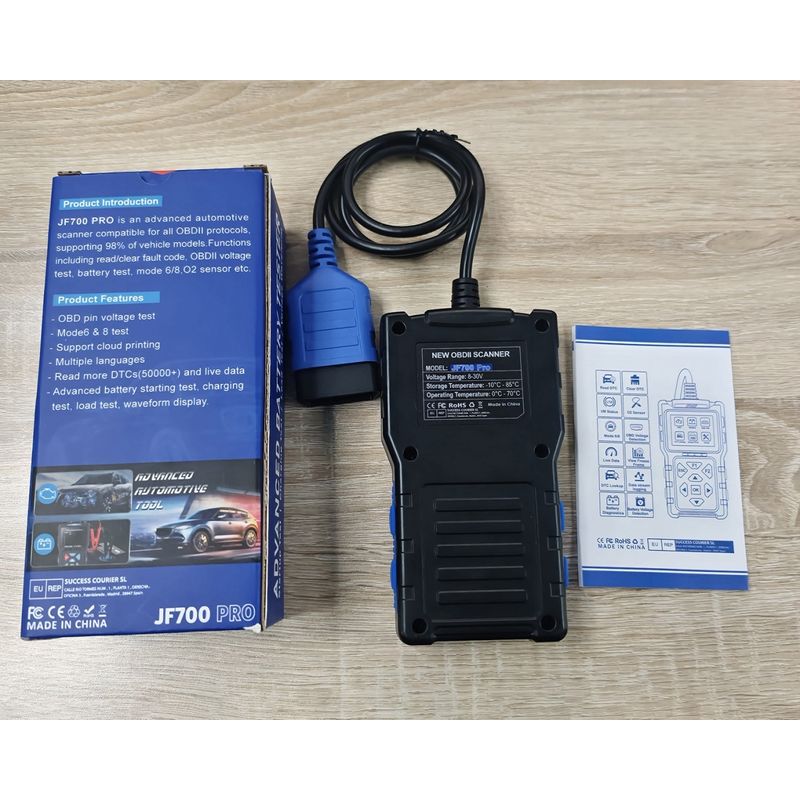 Auto si Moto - Reparatii si depanare - Scule auto - Testere si multimetre - Tester auto JFIND JF700 Pro OBD2 Scanner – Diagnostic complet motor, baterie si senzori, 12V, ecran color - Infinity.ro