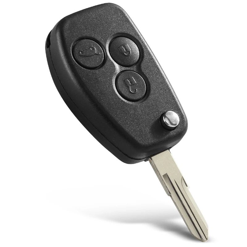 Auto si Moto - Electronice auto - Accesorii electronice auto - Carcasa cheie auto Techstar, transformatoare tip briceag, cu 3 butoane si lama VAC102, compatibila Dacia Logan - Infinity.ro