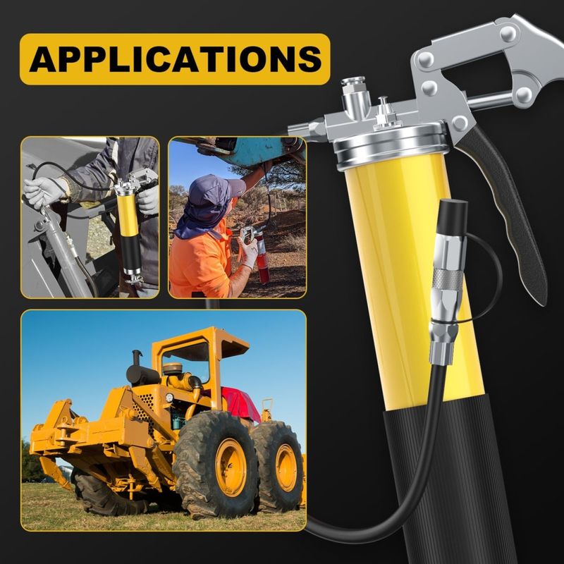 Auto si Moto - Reparatii si depanare - Scule auto - Scule si truse auto - Pistol gresare 8000 PSI pentru niplu de gresare Techstar®, actionare cu o singura mana, ax heavy duty, cap pistol gres - Infinity.ro