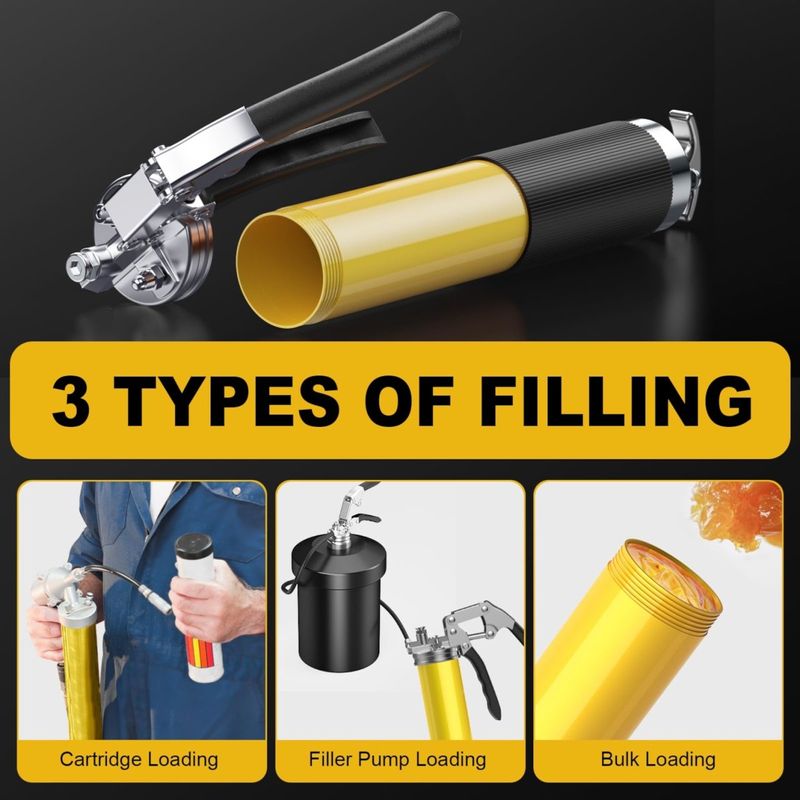 Auto si Moto - Reparatii si depanare - Scule auto - Scule si truse auto - Pistol gresare 8000 PSI pentru niplu de gresare Techstar®, actionare cu o singura mana, ax heavy duty, cap pistol gres - Infinity.ro