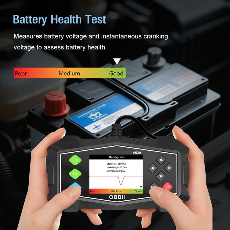 Auto si Moto - Reparatii si depanare - Sisteme de diagnoza - Tester Diagnoza Auto OBD2 Techstar V529 cu Ecran Color – Citire/Sterge Coduri, Live Data, IM Readiness, Mode 6 & Test - Infinity.ro