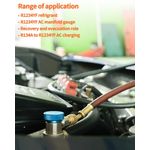 Auto si Moto - Reparatii si depanare - Scule auto - Scule si truse auto - Adaptor rapid R1234yf la R134a Techstar, set 2 cuple AC auto High Low Side 1/4 SAE pentru incarcare freon si service - Infinity.ro