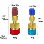 Auto si Moto - Reparatii si depanare - Scule auto - Scule si truse auto - Adaptor rapid R1234yf la R134a Techstar, set 2 cuple AC auto High Low Side 1/4 SAE pentru incarcare freon si service - Infinity.ro
