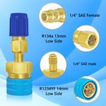 Auto si Moto - Reparatii si depanare - Scule auto - Scule si truse auto - Adaptor rapid R1234yf la R134a Techstar, set 2 cuple AC auto High Low Side 1/4 SAE pentru incarcare freon si service - Infinity.ro