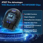 Auto si Moto - Reparatii si depanare - Sisteme de diagnoza - Tester diagnoza auto OBD2 JFIND JF327 Pro cu Bluetooth 5.0, citire si stergere coduri eroare, live data - Infinity.ro
