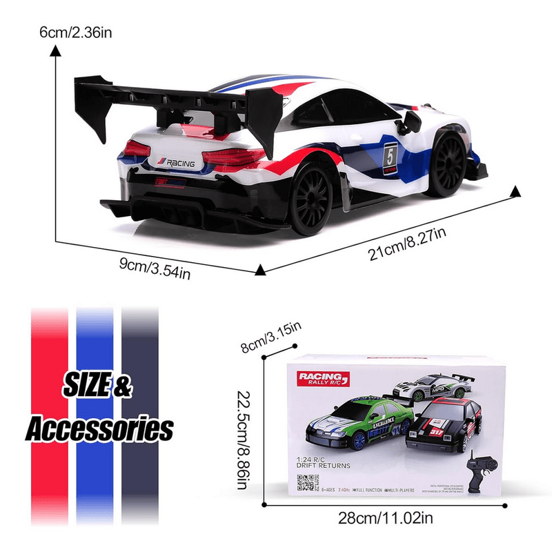 Jucarii, Copii si Bebe - Jucarii si jocuri - Vehicule si jucarii cu telecomanda - Masinute - Masina Drift High Speed, lumini LED, 2 seturi de Anvelope, pentru Copii +8 ani si Adulti , acumulator inclus 26x13x12cm - Infinity.ro
