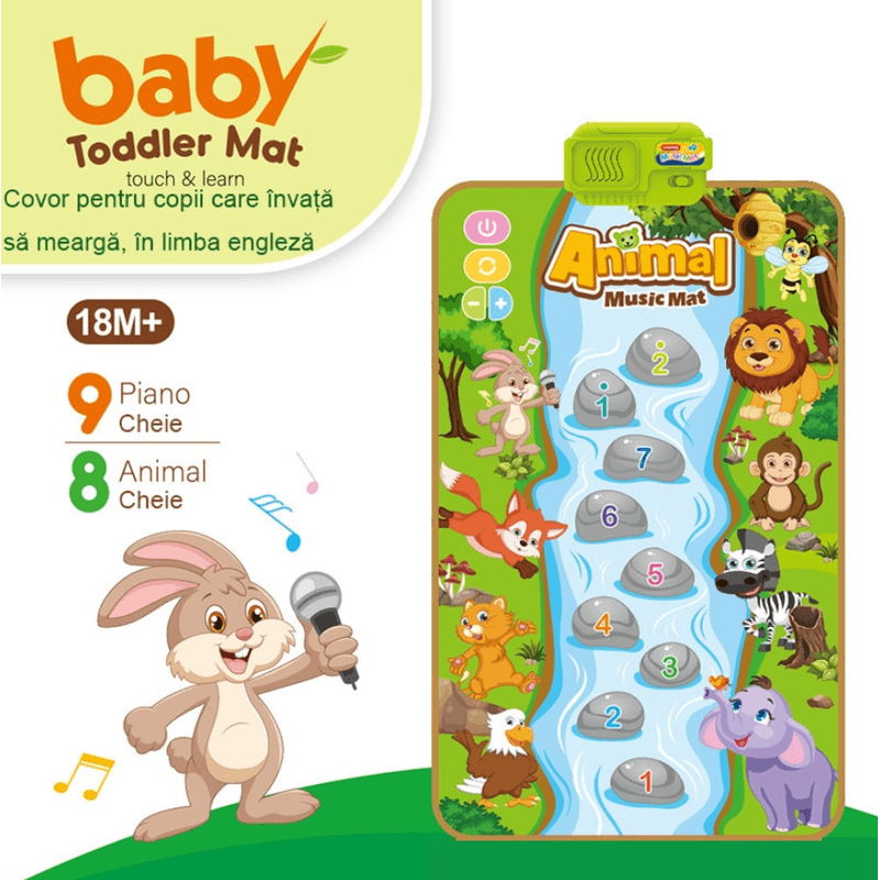 Casa si Gradina - Textile si covoare - Covoare - Covoare copii - Covoras muzical interactiv copii,  melodii si sunete, taste numeric, 80x50cm - Infinity.ro
