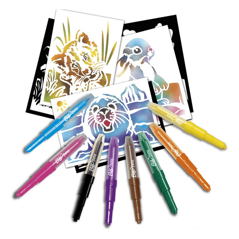 Jucarii, Copii si Bebe - Jucarii si jocuri - Jucarii & jocuri educative - Jocuri si jucarii educative - Set 6 Carioci de suflat Blopens Magic, 6 sabloane, Multicolor - Infinity.ro