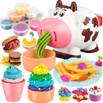 Jucarii, Copii si Bebe - Jucarii si jocuri - Jucarii & jocuri educative - Jocuri si jucarii educative - Set jucarii interactive 2 in 1, masina de paste si inghetata, 8 culori de aluat non-toxic, accesorii - Infinity.ro