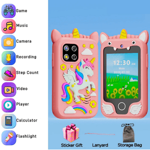 Telefon inteligent de jucarie cu ecran tactil pentru copii, muzica, camera, jocuri si functii educationale, 3 + ani