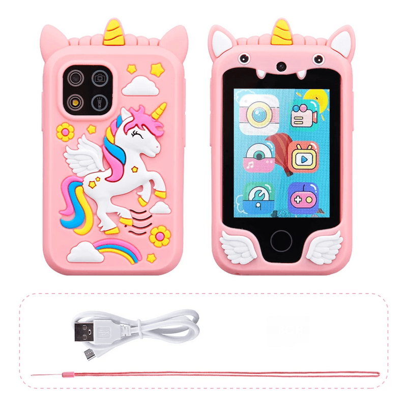 Jucarii, Copii si Bebe - Jucarii si jocuri - Jucarii & jocuri educative - Jucarii interactive - Telefon inteligent de jucarie cu ecran tactil pentru copii, muzica, camera, jocuri si functii educationale, 3 + ani - Infinity.ro