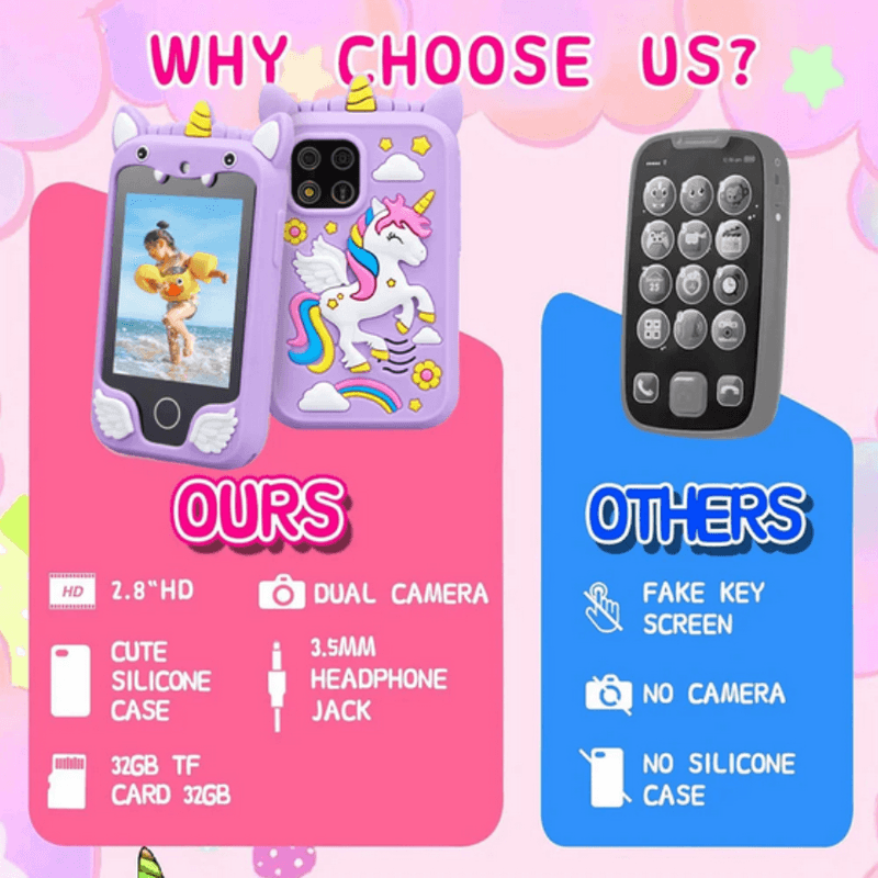 Jucarii, Copii si Bebe - Jucarii si jocuri - Jucarii & jocuri educative - Jucarii interactive - Telefon inteligent de jucarie cu ecran tactil pentru copii, muzica, camera, jocuri si functii educationale, 3 + ani - Infinity.ro