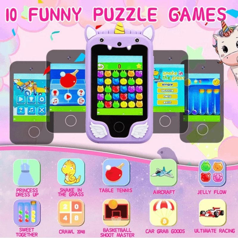 Jucarii, Copii si Bebe - Jucarii si jocuri - Jucarii & jocuri educative - Jucarii interactive - Telefon inteligent de jucarie cu ecran tactil pentru copii, muzica, camera, jocuri si functii educationale, 3 + ani - Infinity.ro