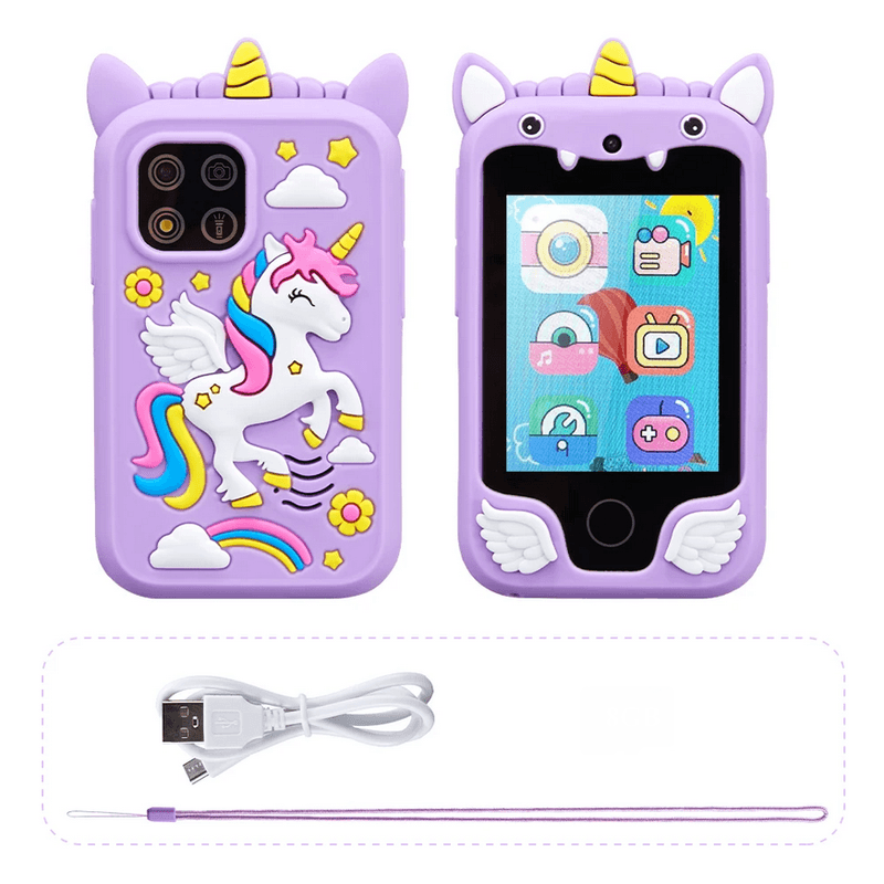 Jucarii, Copii si Bebe - Jucarii si jocuri - Jucarii & jocuri educative - Jucarii interactive - Telefon inteligent de jucarie cu ecran tactil pentru copii, muzica, camera, jocuri si functii educationale, 3 + ani - Infinity.ro