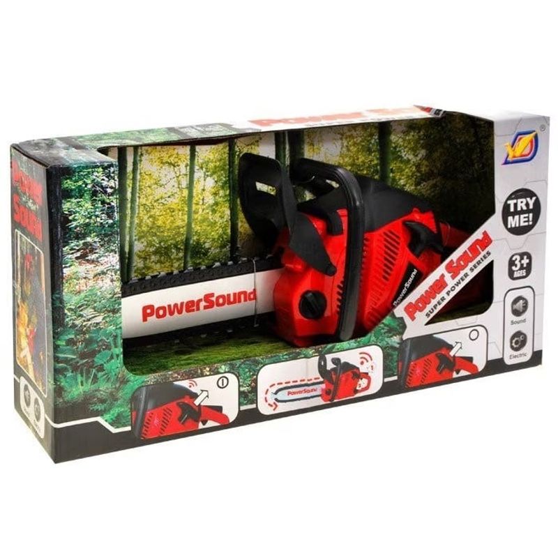 Jucarii, Copii si Bebe - Jucarii si jocuri - Jucarii de exterior - Alte jucarii de exterior - Drujba de jucarie, cu sunete, pentru copii 3 ani+, 37 x 10 x 15 cm, Rosu-Negru - Infinity.ro