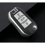 Auto si Moto - Electrice auto - Alte accesorii electrice auto - Husa argintiu cheie briceag Peugeot 208 2008 308 3008 Citroen C4 CACTUS C5 DS4 DS5 Opel Corsa Gs line 2020 Crossland X - Infinity.ro