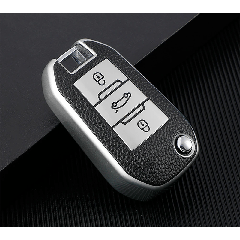 Auto si Moto - Electrice auto - Alte accesorii electrice auto - Husa argintiu cheie briceag Peugeot 208 2008 308 3008 Citroen C4 CACTUS C5 DS4 DS5 Opel Corsa Gs line 2020 Crossland X - Infinity.ro