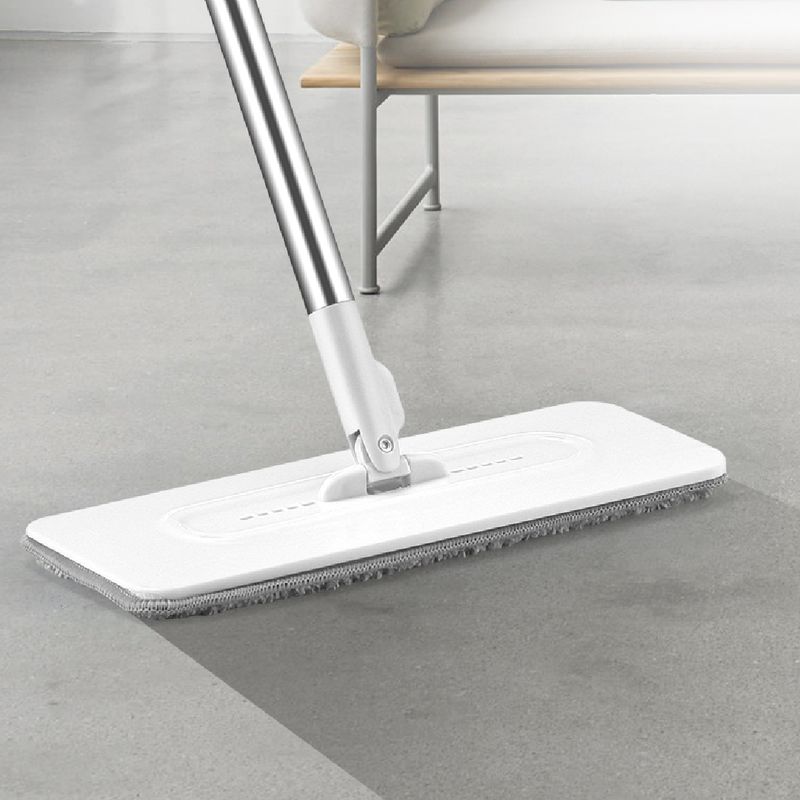 Market - Curatenie si intretinere casa - Produse menaj - Maturi si farase - Set mop cu galeata PAA-home®, mop plat din microfibra, cuve spalare si uscare, 2 lavete, 3.2 L, alb - Infinity.ro