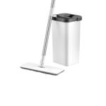 Market - Curatenie si intretinere casa - Produse menaj - Maturi si farase - Set mop cu galeata PAA-home®, mop plat din microfibra, cuve spalare si uscare, 2 lavete, 3.2 L, alb - Infinity.ro