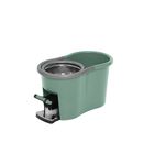 Market - Curatenie si intretinere casa - Produse menaj - Maturi si farase - Set galeata cu pedala si mop rotativ PAA-home, coada mop metal telescopica, 360 grade rotatie mop, cos stoarcere inox, 2 rezerve mop rotunde, culoare verde olive - Infinity.ro