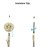 Market - Curatenie si intretinere casa - Produse menaj - Maturi si farase - Set galeata cu storcator si mop rotativ PAA-home®, coada mop metal telescopia 360 grade rotatie, mop, cos stoarcere inox si 2 lavete microfibra rotunde, culoare crem - Infinity.ro