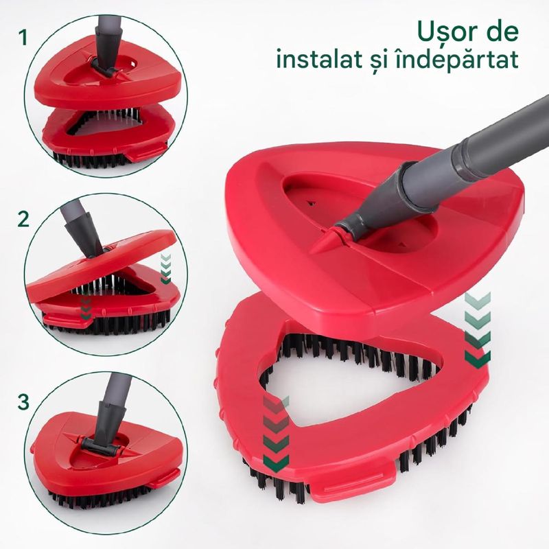 Market - Curatenie si intretinere casa - Produse menaj - Accesorii curatenie - Perie PAA-home, culoare rosie, compatibila cu Vileda spin / O-cedar/ Easy wring - Infinity.ro