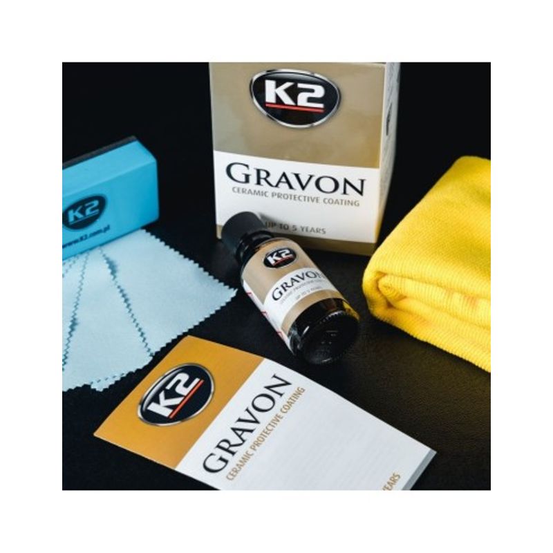 Auto si Moto - Intretinere auto - Produse curatare auto - Set Protectie Ceramia K2 GRAVON cu Laveta, Servetele si Aplicator, 50ml - Infinity.ro