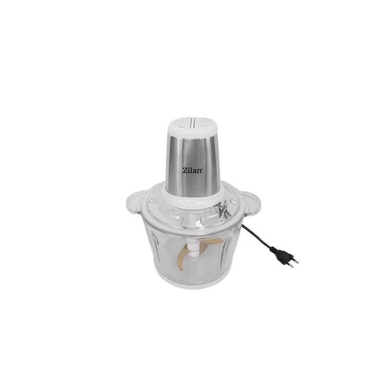 Electronice si Electrocasnice - Electrocasnice bucatarie - Mixere, tocatoare & roboti de bucatarie - Blendere si mini tocatoare - Tocator legume-fructe Zilan ZLN2733 din inox, Vas din sticla capacitate 3L, 2 trepte de viteza + pulse, Putere 500W - Infinity.ro