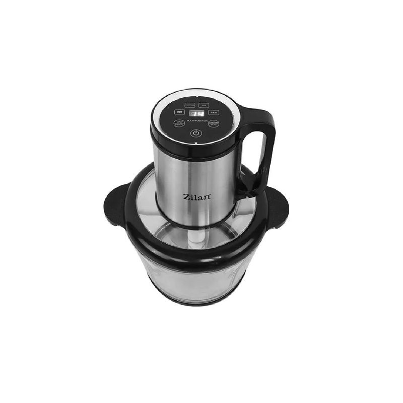Electronice si Electrocasnice - Electrocasnice bucatarie - Mixere, tocatoare & roboti de bucatarie - Blendere si mini tocatoare - Tocator legume-fructe Zilan ZLN2747 digital din inox, Vas din sticla capacitate 3L, 4 functii presetate, 500W - Infinity.ro