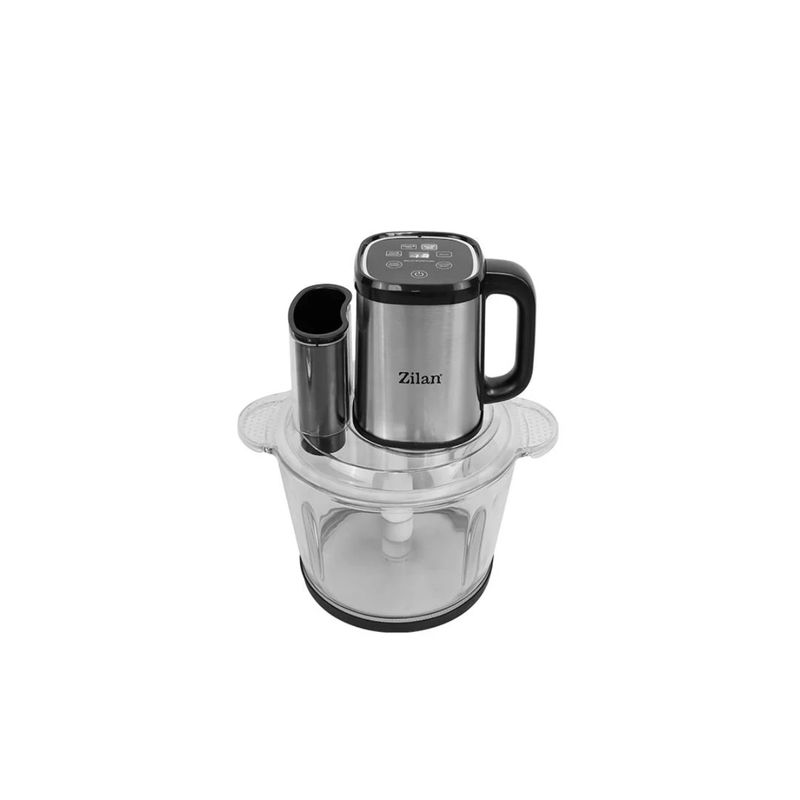 Electronice si Electrocasnice - Electrocasnice bucatarie - Mixere, tocatoare & roboti de bucatarie - Blendere si mini tocatoare - Tocator legume-fructe Zilan ZLN2767 digital multifunctional, Vas sticla capacitate 3L, 4 functii presetate, Putere 500W - Infinity.ro