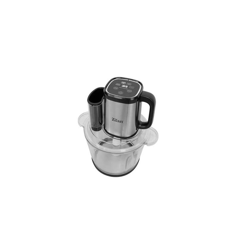 Electronice si Electrocasnice - Electrocasnice bucatarie - Mixere, tocatoare & roboti de bucatarie - Blendere si mini tocatoare - Tocator legume-fructe Zilan ZLN2767 digital multifunctional, Vas sticla capacitate 3L, 4 functii presetate, Putere 500W - Infinity.ro
