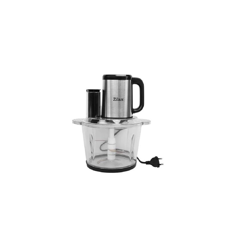 Electronice si Electrocasnice - Electrocasnice bucatarie - Mixere, tocatoare & roboti de bucatarie - Blendere si mini tocatoare - Tocator legume-fructe Zilan ZLN2767 digital multifunctional, Vas sticla capacitate 3L, 4 functii presetate, Putere 500W - Infinity.ro