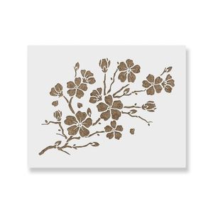 Sablon Perete vopsire, tencuiala 0.7mm Cherry Blossom Stencil Refolosibil, model MXSP7163, 500 x 500 mm