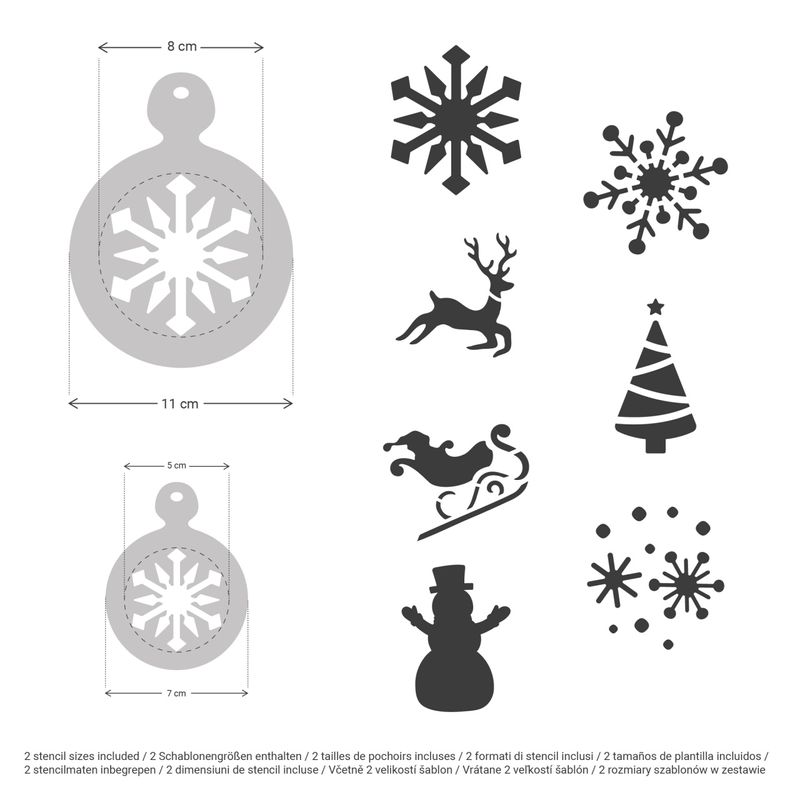 Casa si Gradina - Decoratiuni - DIY - Sabloane decorative pereti - Set 14 sabloane decorare cafea 33 si 7 cm 0.5mm Iarna model MXSP7362 - Infinity.ro