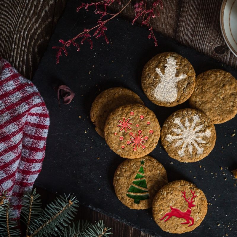 Casa si Gradina - Decoratiuni - DIY - Sabloane decorative pereti - Set 14 sabloane decorare cafea 33 si 7 cm 0.5mm Iarna model MXSP7362 - Infinity.ro