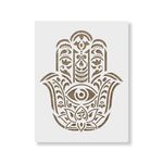 Casa si Gradina - Decoratiuni - DIY - Sabloane decorative pereti - Sablon Perete vopsire, tencuiala x0.7mm Hamsa Palm Mandala Refolosibil, model MXSP7143, 100 x 100 mm - Infinity.ro