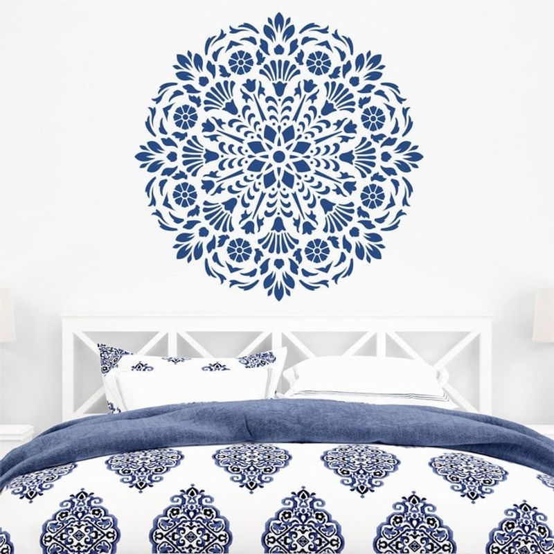 Casa si Gradina - Decoratiuni - DIY - Sabloane decorative pereti - Sablon Perete vopsire, tencuiala 0.7mm Lirio Mandala Refolosibil, model MXSP7149, 200 x 200 mm - Infinity.ro