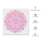 Casa si Gradina - Decoratiuni - DIY - Sabloane decorative pereti - Sablon Perete vopsire, tencuiala 0.7mm Lirio Mandala Refolosibil, model MXSP7149, 200 x 200 mm - Infinity.ro