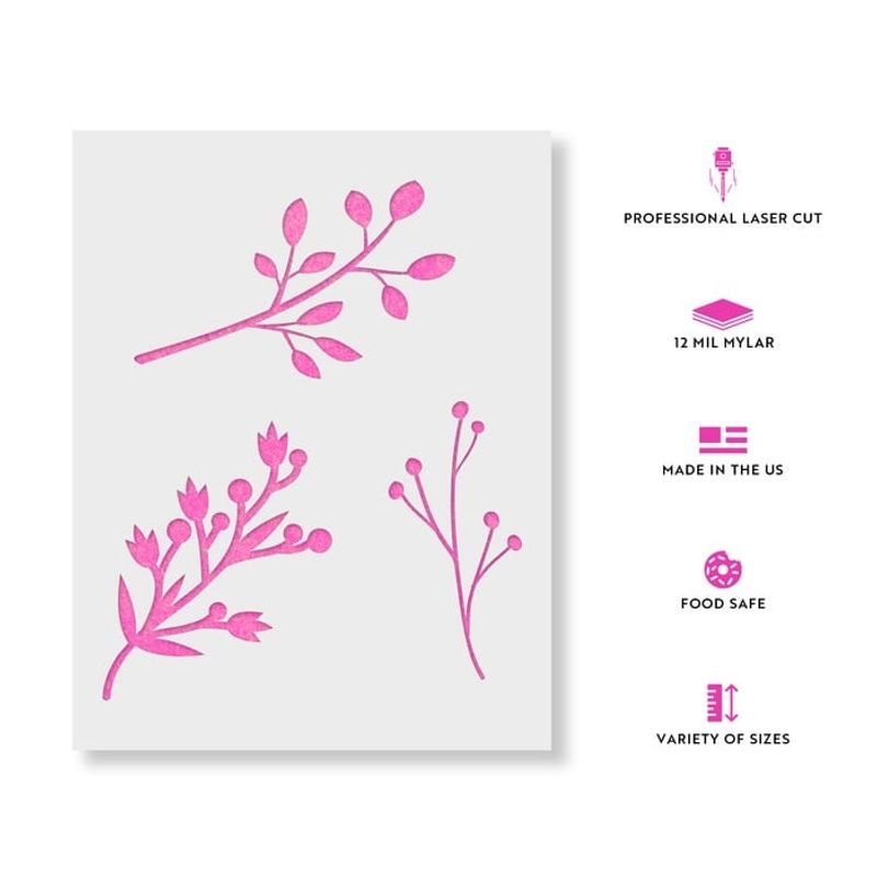 Casa si Gradina - Decoratiuni - DIY - Sabloane decorative pereti - Sablon Perete vopsire, tencuiala 0.7mm Tree Branches Stencil Refolosibil, model MXSP7179, 200 x 200 mm - Infinity.ro