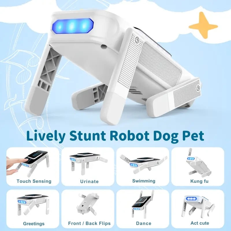 Jucarii, Copii si Bebe - Jucarii si jocuri - Vehicule si jucarii cu telecomanda - Roboti de jucarie - Robot Caine Inteligent iUni 8016, Control Telecomanda, Senzor Atingere, Programare Miscari - Infinity.ro