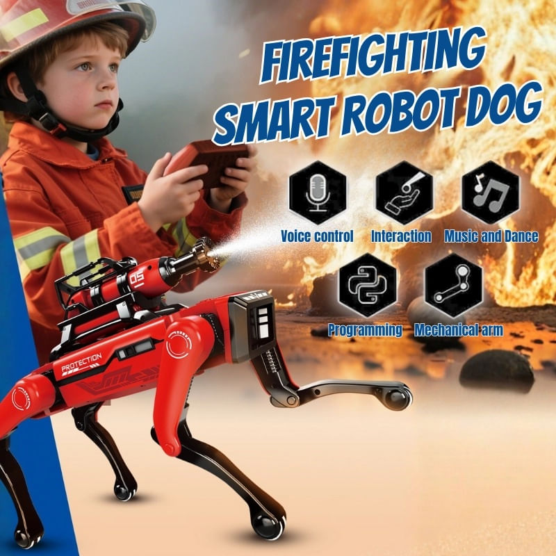 Jucarii, Copii si Bebe - Jucarii si jocuri - Vehicule si jucarii cu telecomanda - Roboti de jucarie - Robot Caine Inteligent iUni 8021 cu Functie Pulverizare Apa,  Telecomanda, Comenzi Vocale, Programare Miscari - Infinity.ro