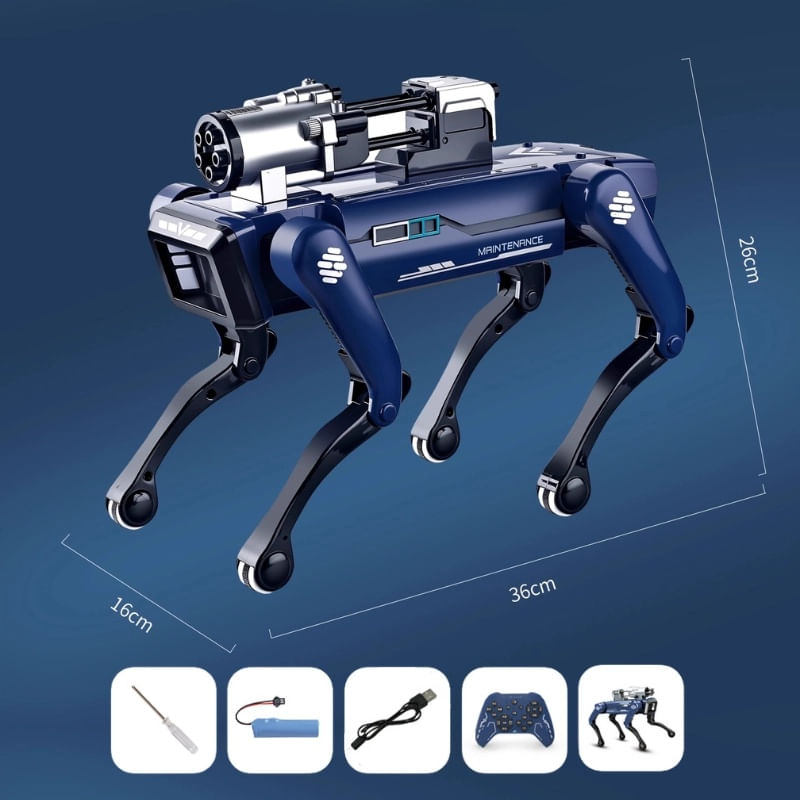 Jucarii, Copii si Bebe - Jucarii si jocuri - Vehicule si jucarii cu telecomanda - Roboti de jucarie - Robot Caine Inteligent iUni 8020 cu Lansator Sageti, Control Telecomanda, Comenzi Vocale, Programare Miscari - Infinity.ro