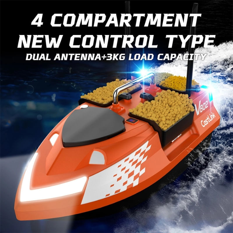 Jucarii, Copii si Bebe - Jucarii si jocuri - Vehicule si jucarii cu telecomanda - Barci cu telecomanda - Barca Plantat, Nadit si Momit iUni V802, 18000mAh, 4 cuve, 3kg, 500m, 15km/h, Telecomanda 2.4GHz - Infinity.ro