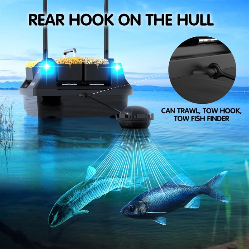 Jucarii, Copii si Bebe - Jucarii si jocuri - Vehicule si jucarii cu telecomanda - Barci cu telecomanda - Barca Plantat, Nadit si Momit iUni V802, 18000mAh, 4 cuve, 3kg, 500m, 15km/h, Telecomanda 2.4GHz, Negru - Infinity.ro