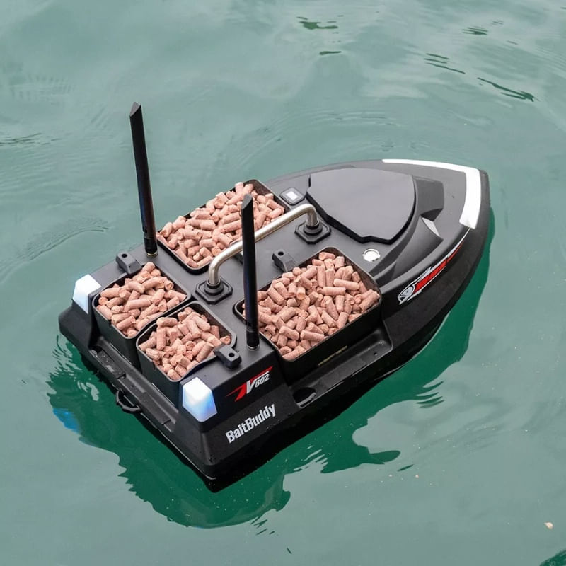 Jucarii, Copii si Bebe - Jucarii si jocuri - Vehicule si jucarii cu telecomanda - Barci cu telecomanda - Barca Plantat, Nadit si Momit iUni V802, 18000mAh, 4 cuve, 3kg, 500m, 15km/h, Telecomanda 2.4GHz, Negru - Infinity.ro