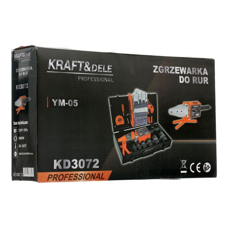 Casa si Gradina - Constructii - Scule electrice si accesorii - Pistoale de lipit - Trusa de lipit tevi ppr, 12 buc 2900W, KD3072, Kraft&Dele - Infinity.ro