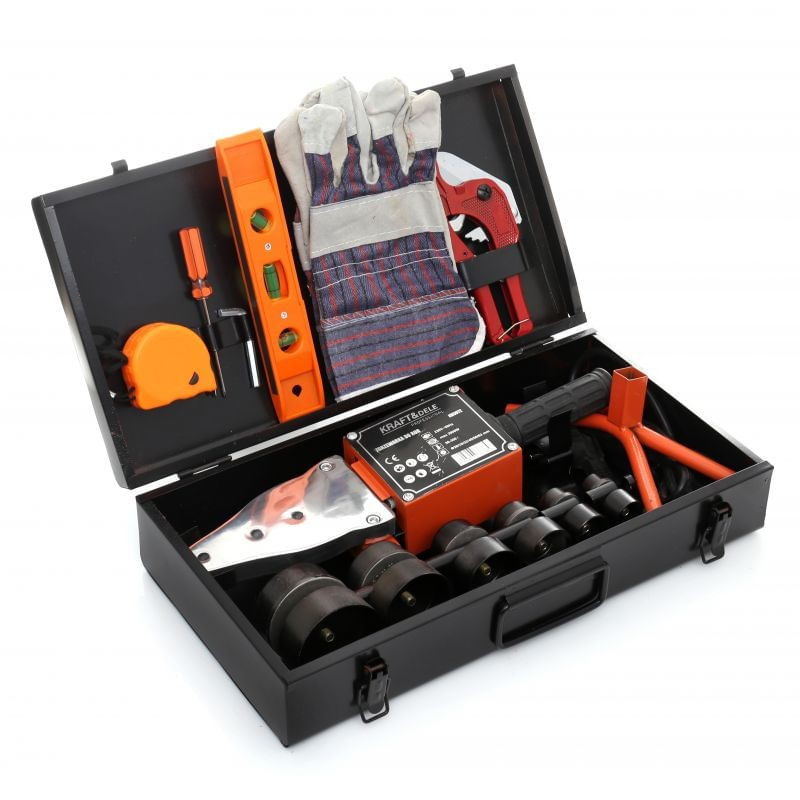 Casa si Gradina - Constructii - Scule electrice si accesorii - Pistoale de lipit - Trusa de lipit tevi ppr, 12 buc 2900W, KD3072, Kraft&Dele - Infinity.ro